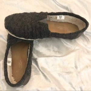 Toms Grey Cable Knit Shoes
